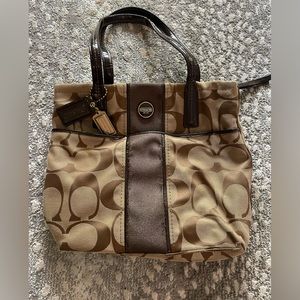 Authentic Coach brown logo pocketbook